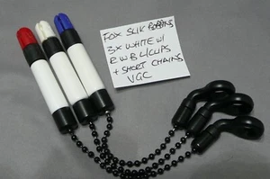 3 BOBINAS FOX WHITE con CADENAS DE BOLAS CORTAS + CLIPS DE LÍNEA SLIK R/W/B - COLGADOR DE ETIQUETAS NEGRAS - Imagen 1 de 5
