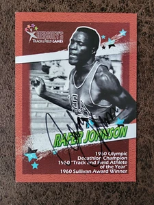 Hershey's Track & Field Games Rafer Johnson large postcard - Autographed! - Picture 1 of 3