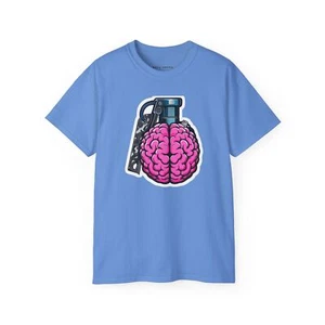 Brain Grenade Graphic Tee, Unisex T-Shirt, Concept Art Shirt, SICKHIPPO Graphic - Picture 1 of 37