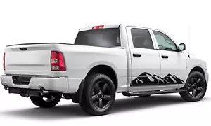 Side doors mountain graphics stickers decal compatible with Dodge Ram - Picture 1 of 14