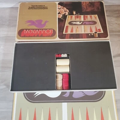 Vintage BACKGAMMON Board Game 1975 Selchow and Righter #85 Complete Wood Pieces  - Image 1 of 4