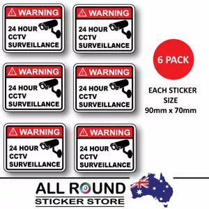 Warning Stickers Security camera surveillance warning-CCTV 6-pack - Picture 1 of 4