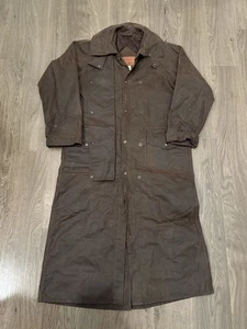 Outback Trading Company Oilskin Riding Duster Coat Black Men's XS - Picture 1 of 9
