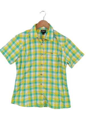 HIGH COLORADO Kurzarm-Bluse Damen Bluse Gr. DE 38 blassgelb-türkis Casual-Look - Bild 1 von 4