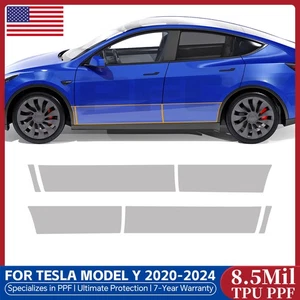 For Tesla Model Y 2020-2024 Door Lower Precut Paint Protection Film Clear PPF - Picture 1 of 19