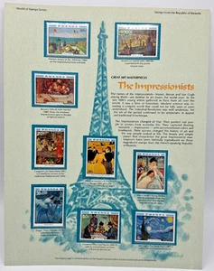 Rwanda the Impressionists Stamps Art Panel The Impressionists World Of Stamps - Picture 1 of 10