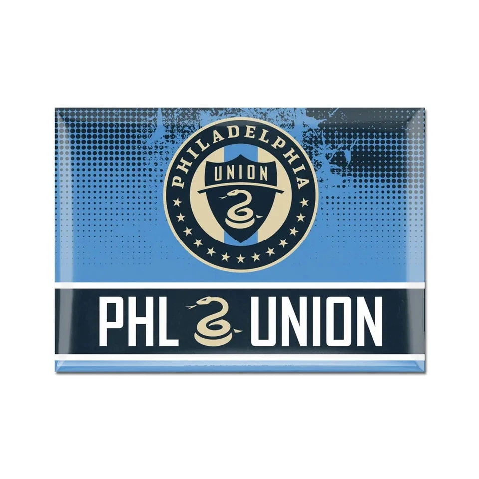 TWO (2) PHILADELPHIA UNION, 2.5" X 3.5" METAL MAGNETS FROM WINCRAFT - Image 1 of 1
