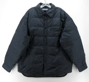 VINTAGE Structure Jacket Men Large Blue Duck Down Puffer Quilted Snap Down Coat* - Picture 1 of 14