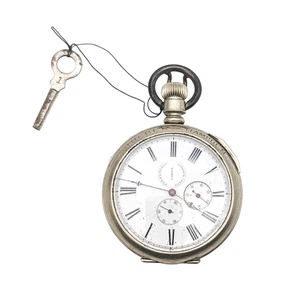 Antique Loehr Perpetuale Perpetual Wind Pocket Watch Clear Back Parts Repair - Picture 1 of 7