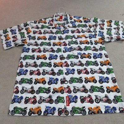 Vintage Ecko Shirt 2XL White Loop Collar All Over Kawasaki Ninja Y2K - Image 1 of 4