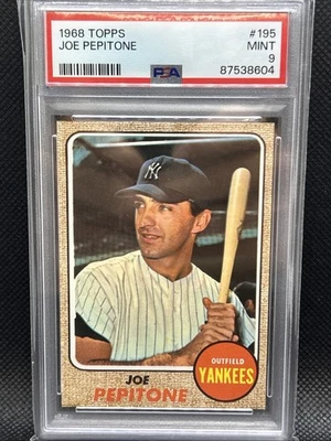 1968 Topps Joe Pepitone #195 PSA 9 como nuevo New York Yankees ¡Hermoso! Foto 1 de 2