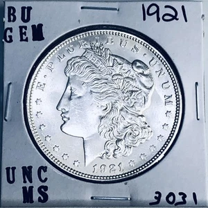 1921 BU GEM MORGAN DOLLARO D'ARGENTO UNC MS+++ MONETA RARA ZECCA USA 3031 - Foto 1 di 3