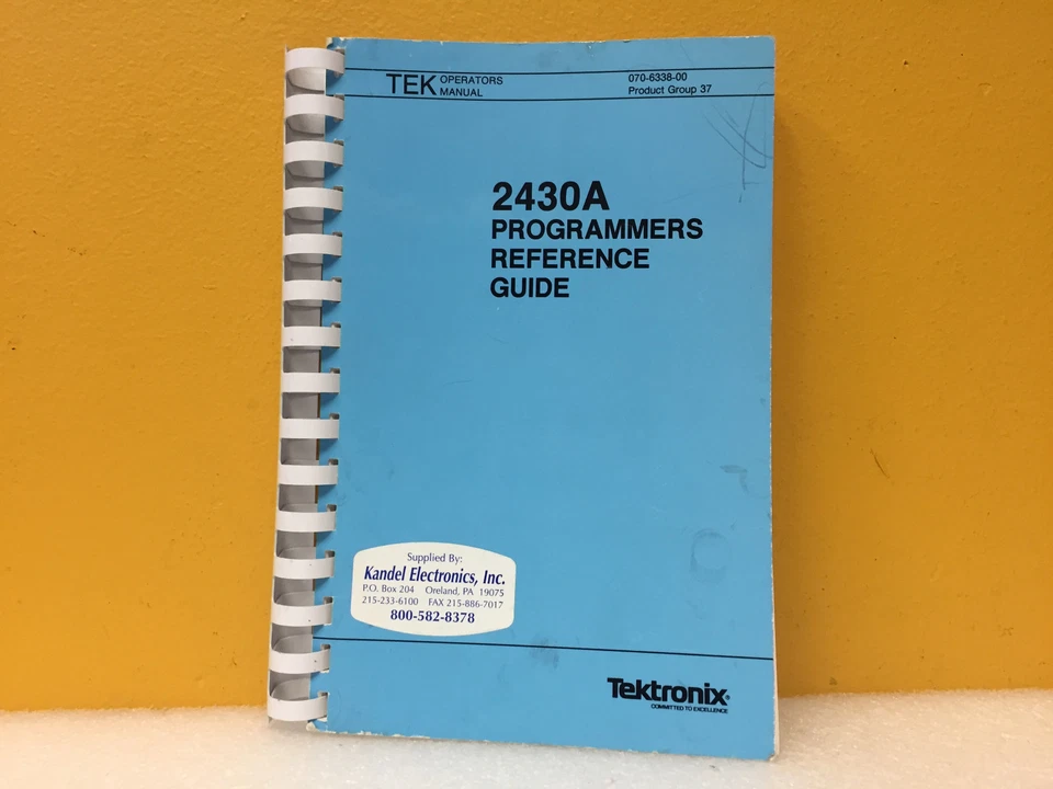 Tektronix 070-6338-00 2430A Programmers Reference Guide - Image 1 of 1