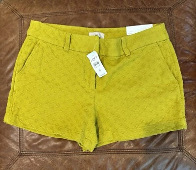 Pantalones cortos texturizados Loft Outlet para mujer talla 6 celidonia (amarillo/verde) nuevos con etiquetas Foto 1 de 4