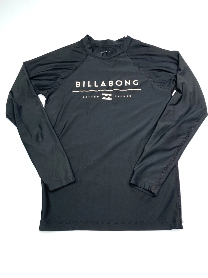 Camisa Billabong Niños Jóvenes Talla 12 Negra Manga Larga Cuello Redondo Informal Surf Foto 1 de 4