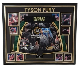 FRAMED Tyson Fury SIGNED SHORTS TRUNKS Autographed Display ** & Certificate - Picture 1 of 3
