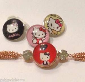 ❤️CHILD SIZ HELLO KITTY Snap Chunk Gift Set! 😺 Bracelet 4 Noosa Button Charms❤️ - Foto 1 di 6