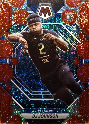 2023 Panini Mosaic DJ Johnson Rookie Panthers Red Sparkle Prizm SP #314 NM-MT - Image 1 of 2
