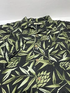 Tommy Bahama Hawaiihemd Herren L geblümt schwarz 100% Seide kurzarm - Bild 1 von 4