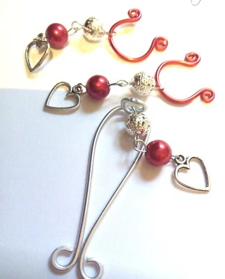 Handgefertigter intimer sexy Klitoris Clip & Brustwarzenring Schmuck Körper Set ohne Piercing  - Bild 1 von 4