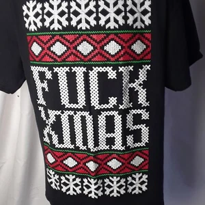 T-shirt natalizia Spencer's F@ck Xmas Grinch nero sporco fiocco di neve vacanza xl A13 - Foto 1 di 6