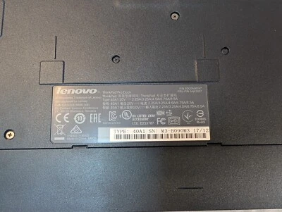 Lenovo ThinkPad Pro Estación de Acoplamiento USB 3.0 Puerto Replicador SD20A06047 con Teclas Foto 1 de 4