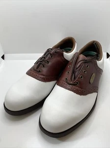 FootJoy Style #58800 Mens Leather Golf Shoes White and Brown Sz 8.5 - Picture 1 of 11