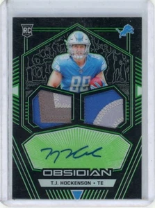 TJ Hockenson 2019 Panini Obsidian Rookie Patch Auto Green 06/50 Lions - Picture 1 of 2