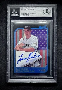 Lance Berkman AUTO 1997 Bowman 1st Year International Beckett AUTHENTICATED RC - Picture 1 of 2