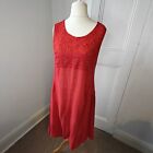 Red Sun Dress size 12 14 ladies women sleeveless Viscose