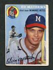 1954 Topps #30 Ed Eddie Mathews Milwaukee Braves Baseball Card