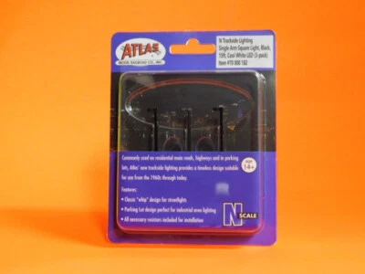 ATLAS 70000182 N Scale Single Arm Square Streetlights (3 PACK) NEW!!! - Image 1 of 2