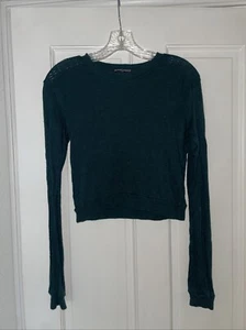 Brandy Melville Green Forest Green Knit Pullover Crewneck Sweater Size Small - Picture 1 of 6