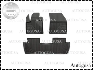 NEW LHD BLACK RUBBER FLOOR MATS CAR LINERS ALL WEATHER FOR PEUGEOT 5008 2017- - Picture 1 of 4