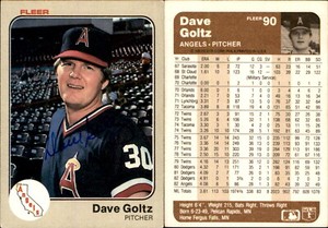 Dave Goltz Signed 1983 Fleer #90 Card California Angels Auto