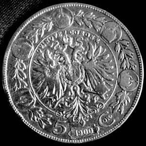 (# 2 ) 1900 ANTIC EUROPEAN - HUNGARY SILVER 5 KORON COIN - Bild 1 von 3