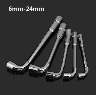6~24mm Metric L Shaped Angled Head Open Hex 6 point Socket Wrench Spanner silver - Image 1 of 4
