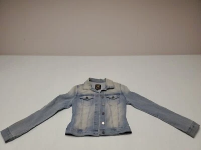 Chaqueta vaquera azul informal recortada de mezclilla para mujer Kardashian Kollection talla XS Foto 1 de 4