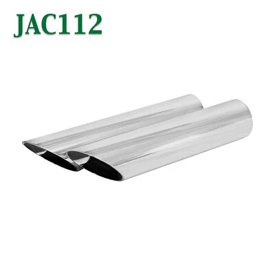 JAC112 对 1.5 英寸镀铬牛仔排气头 1 1/2 英寸进口 1 3/4 英寸插座 8 英寸长 — 第 1/2 张图片