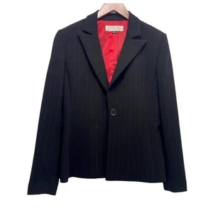 Tahari Blazer Suit Jacket Striped Black Career Wear Office Professional Size 6 - Picture 1 of 7