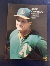 Jose Canseco Oakland Athletics #1 1989 Action Superstars Display Card #1 NM