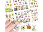 Nail Art Water Transfer Sticker Cute Easter Bunny Egg Decals Manicure Decoration