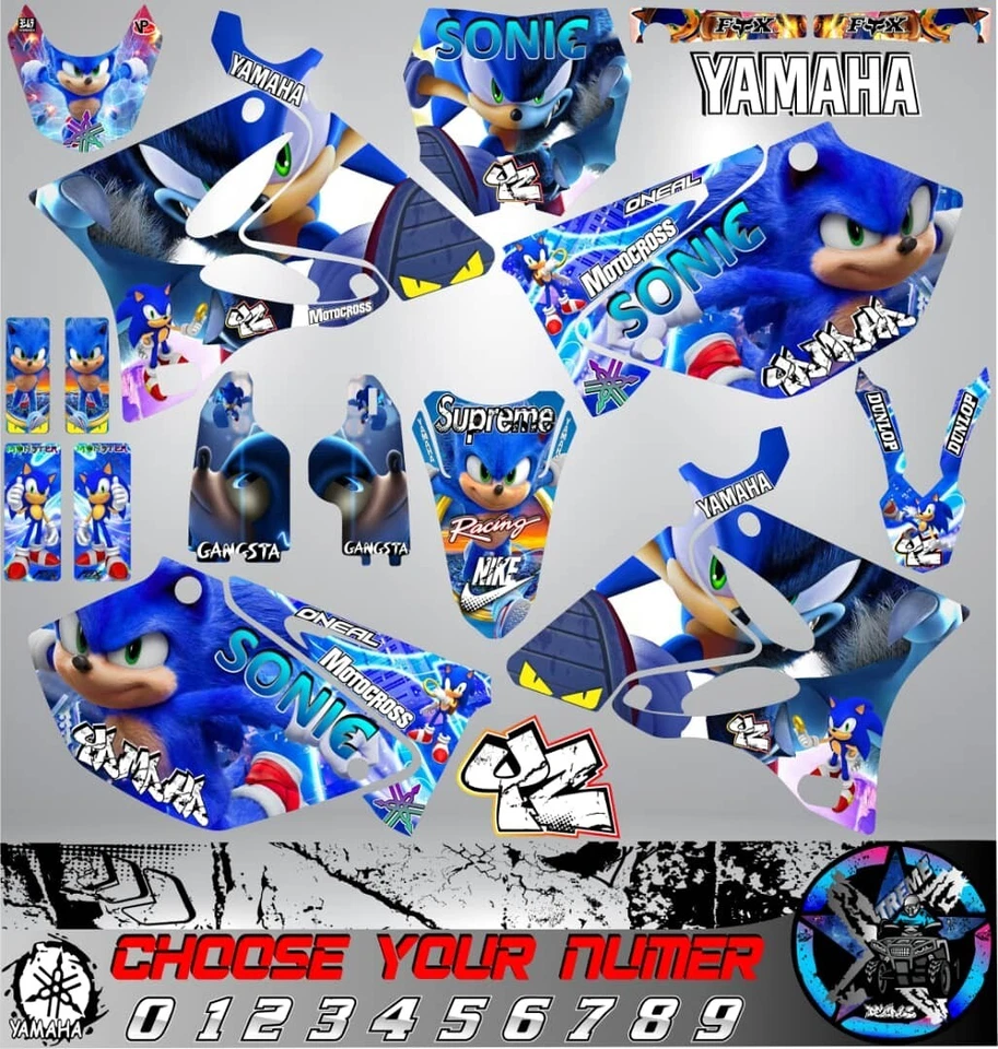 Kit Gráfico Yamaha YZ 125-250 2002-2014 Kit Gráfico Calcomanías Pegatinas  Foto 1 de 1