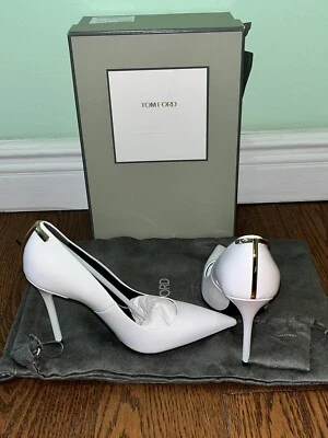 Nuevo en caja $1290 Tom Ford Iconic T zapatos de salón de charol - 7 B EE. UU. 37 UE Foto 1 de 4