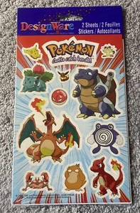 VTG Pokemon DesignWare Stickers 2 sheets 1998 sealed CHARIZARD BLASTOISE 0 - Picture 1 of 4