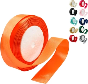 Orange Satin Ribbon - 1 Inch X 25 Yards, Wedding Bouquet & Crafts, Silky Polyest - Picture 1 of 5