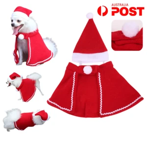 Christmas Pet Clothes Hat Cat Dag Puppy Santa Claus Cosplay Costume Party Outfit - Picture 1 of 10