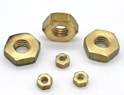 ARUN FASTENERS BA Brass Hexagon Full Nuts, 0BA, 1BA, 3BA, 4BA, 5BA, 8BA