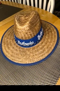 Cappello Berretto Spiaggia 100% Paglia Fedora Stile Panama Los Angeles Tessuto Fascia Tesa Larga - Foto 1 di 5
