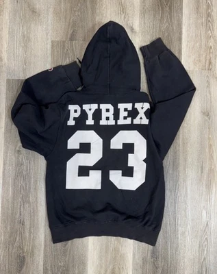 PYREX 23 c/o Virgil Abloh Caravaggio Champion Hoodie Sweatshirt BLACK size Small - Image 1 of 4
